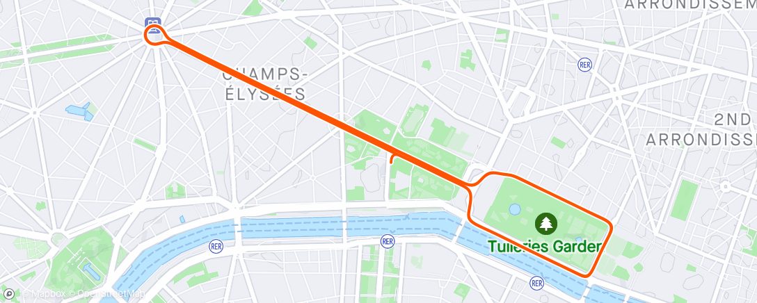 Map of the activity, Zwift - Group Ride: BMTR Faster Masters A/B Team Pursuit (B) on Champs-Élysées in Paris