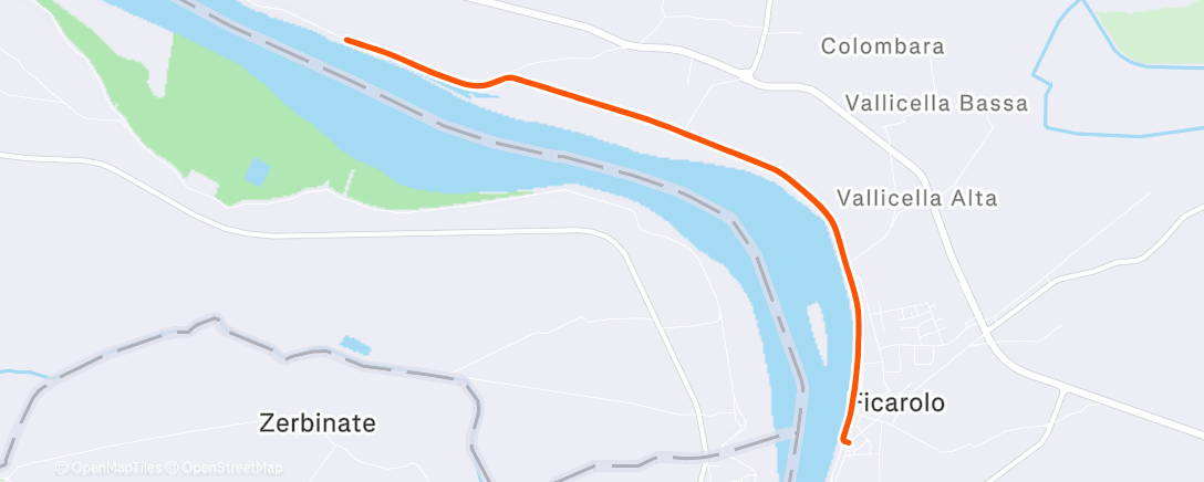 Map of the activity, Corsa mattutina