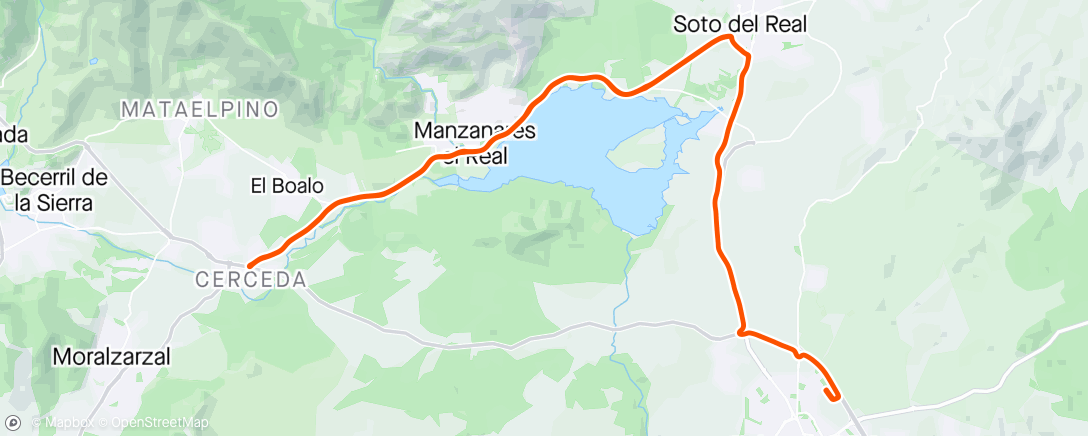 Map of the activity, Cerceda y vuelta