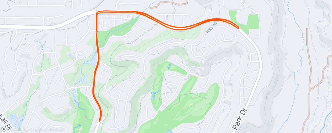 Map of the activity, Park x 5 (one hour)