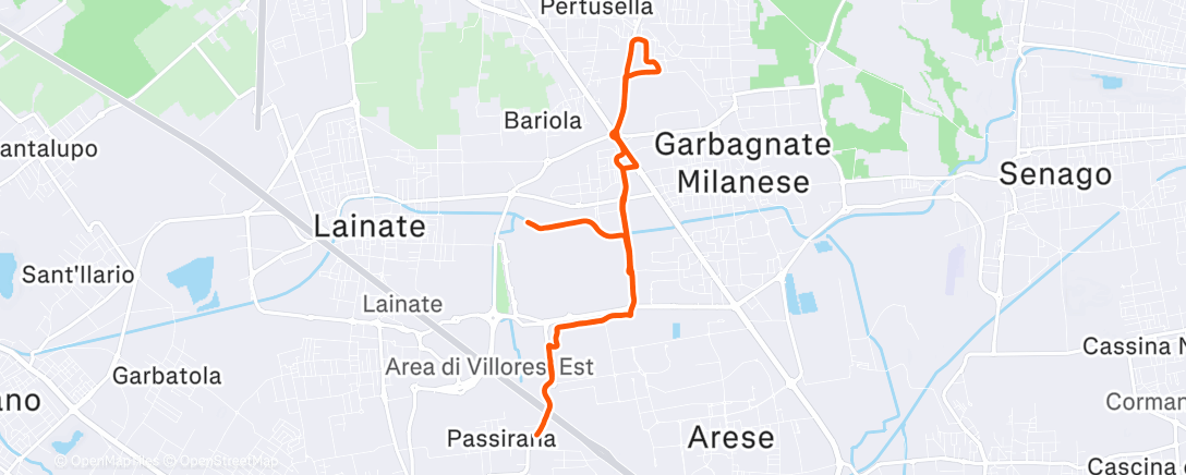 Map of the activity, Erano 18 km giuro