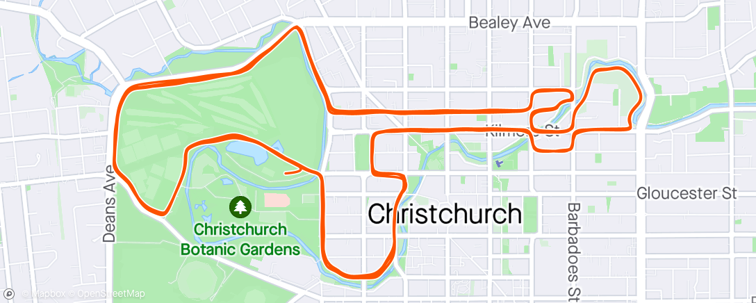 Map of the activity, Christchurch Marathon