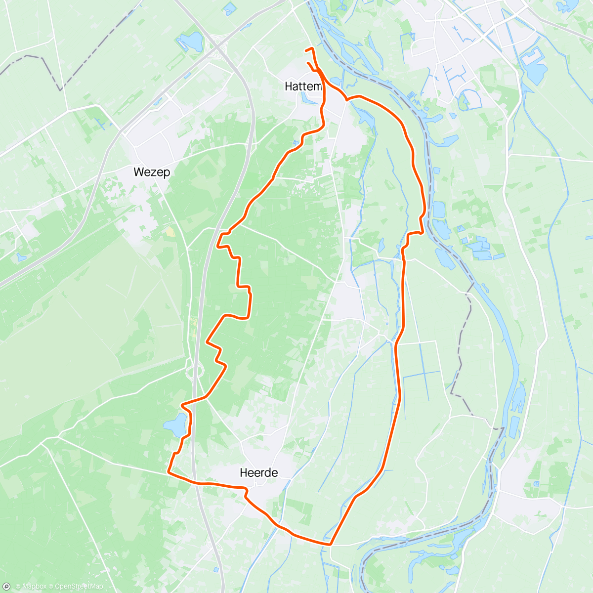 Map of the activity, Beentjes lekker los fietsen