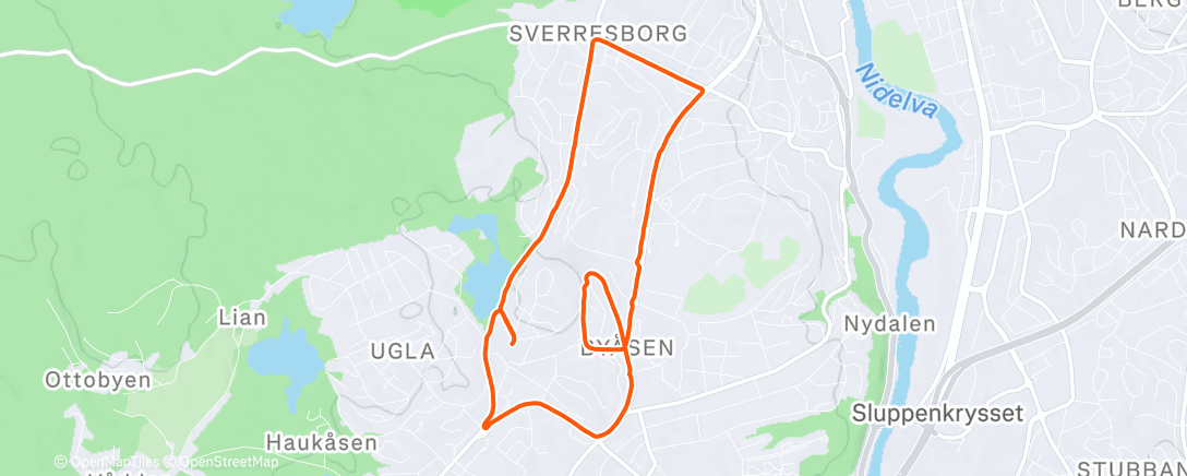 Map of the activity, Post fårikål Run:):)