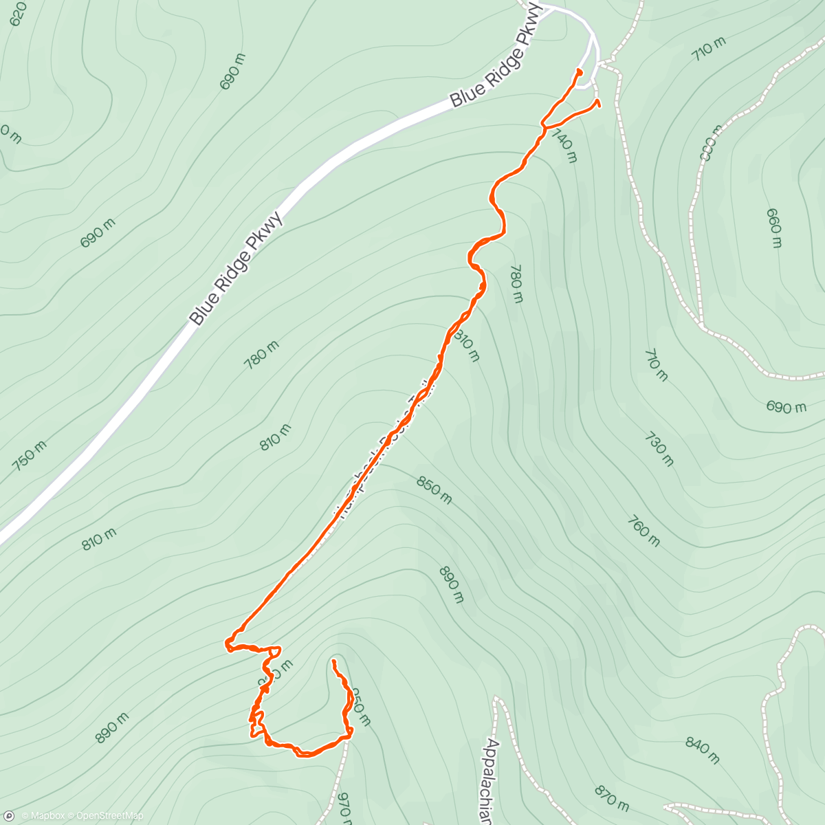 Map of the activity, humpback rock