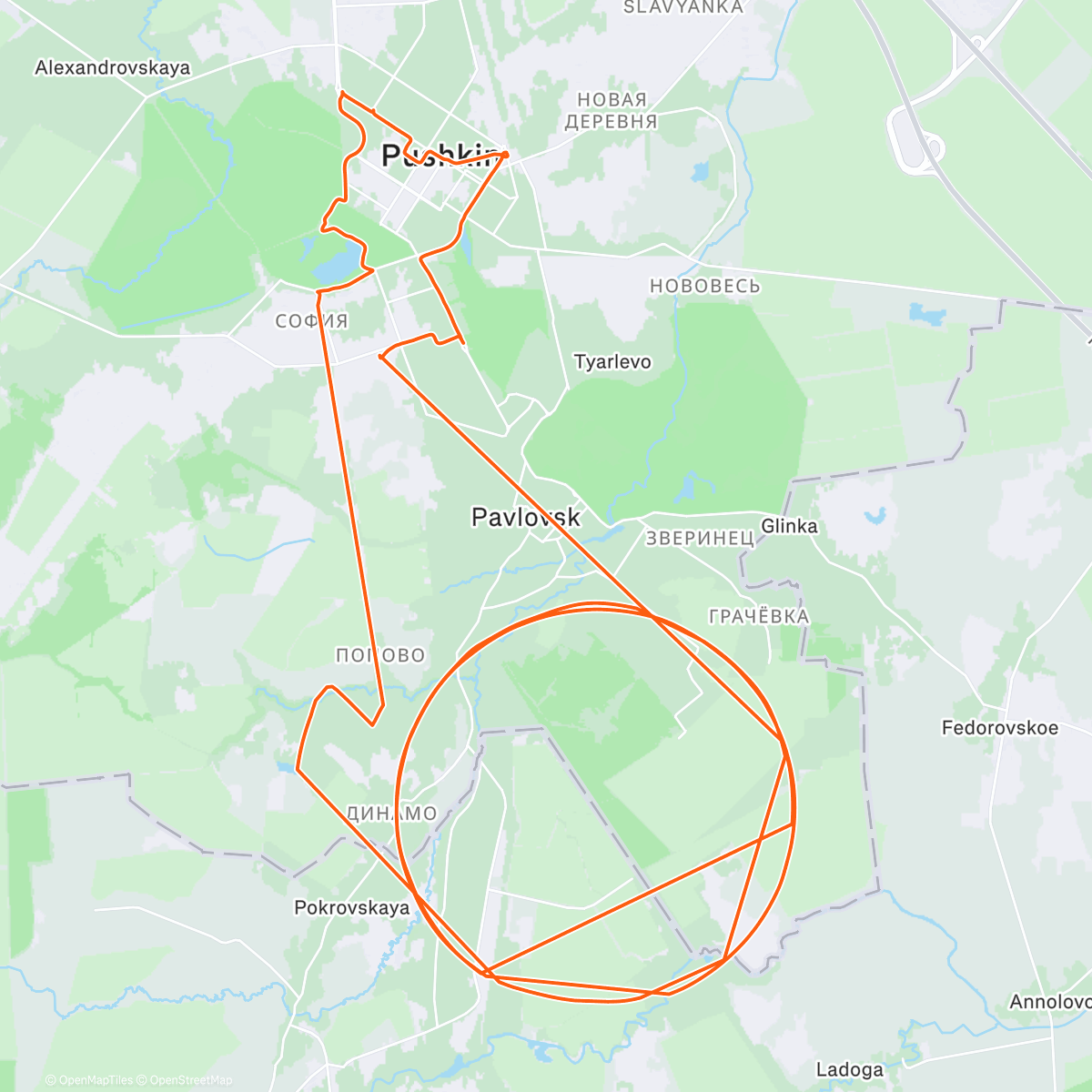 Map of the activity, Утренний забег