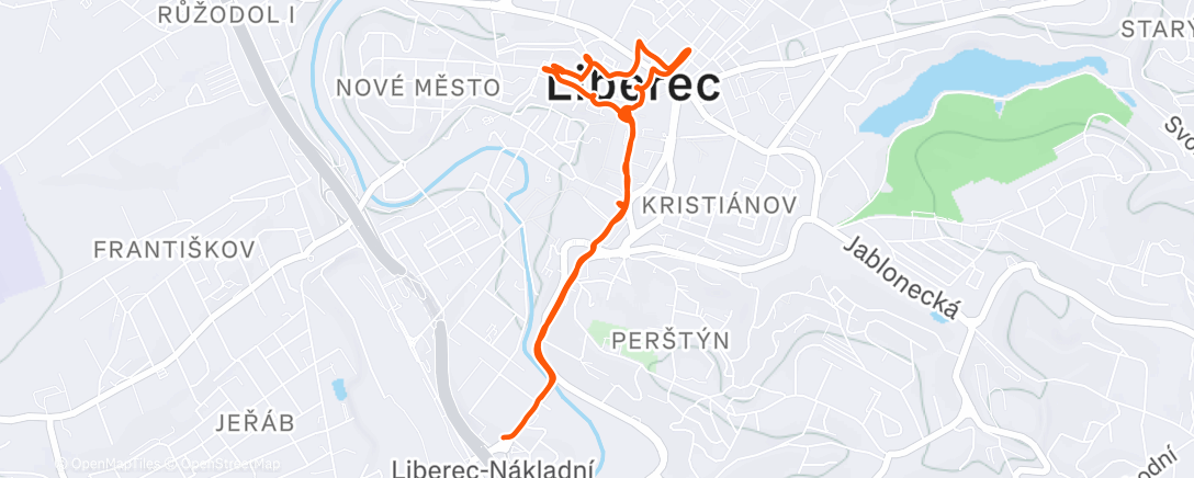 Map of the activity, Advent v Liberci