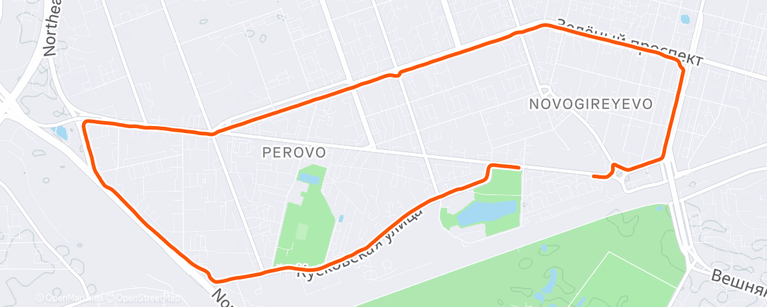 Map of the activity, Утренний забег