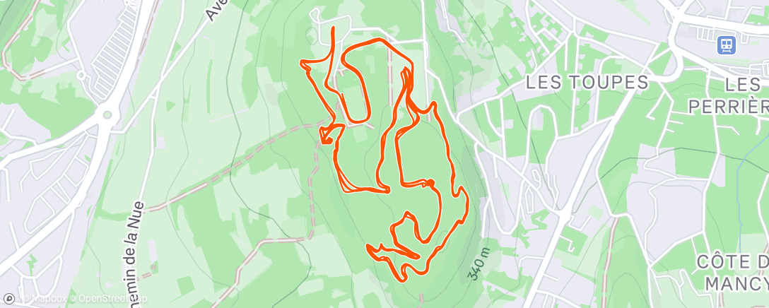 Map of the activity, Sortie vélo dans l'après-midi