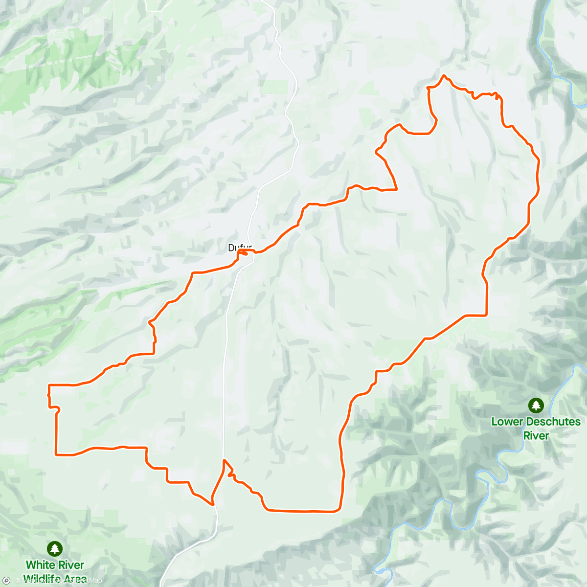 Map of the activity, Dufur Gravel Ride