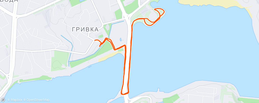 Map of the activity, Вечерний забег