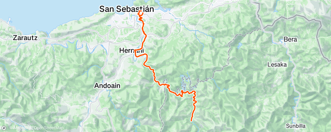 Map of the activity, Bicicleta por la mañana