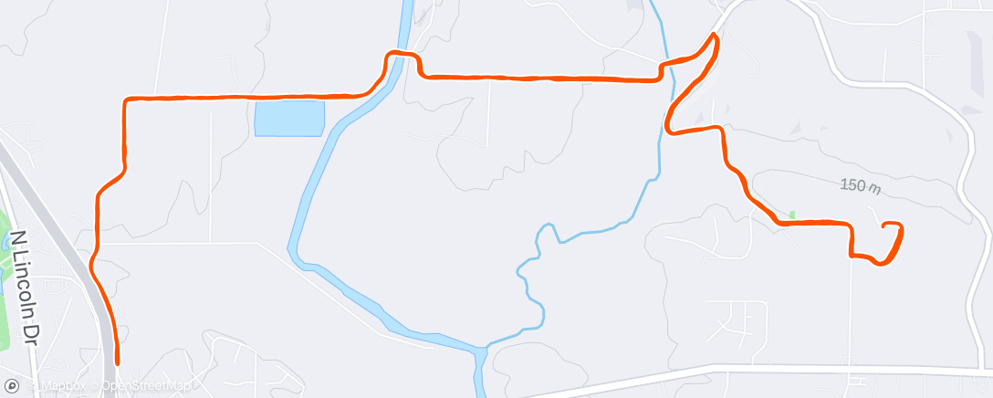 Map of the activity, Lunch Run