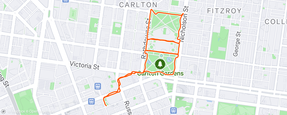 Map of the activity, Afternoon Run
