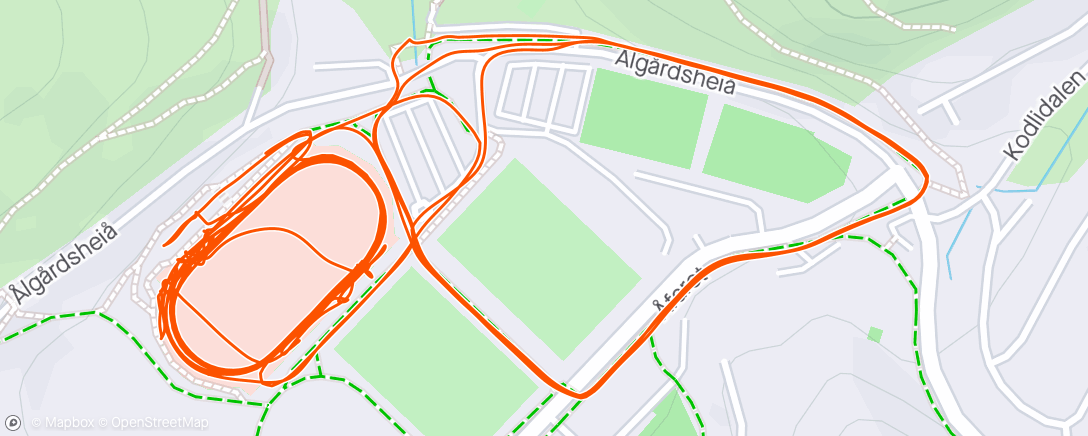 Map of the activity, 1000m @ Ålgårdstafetten - 2.45