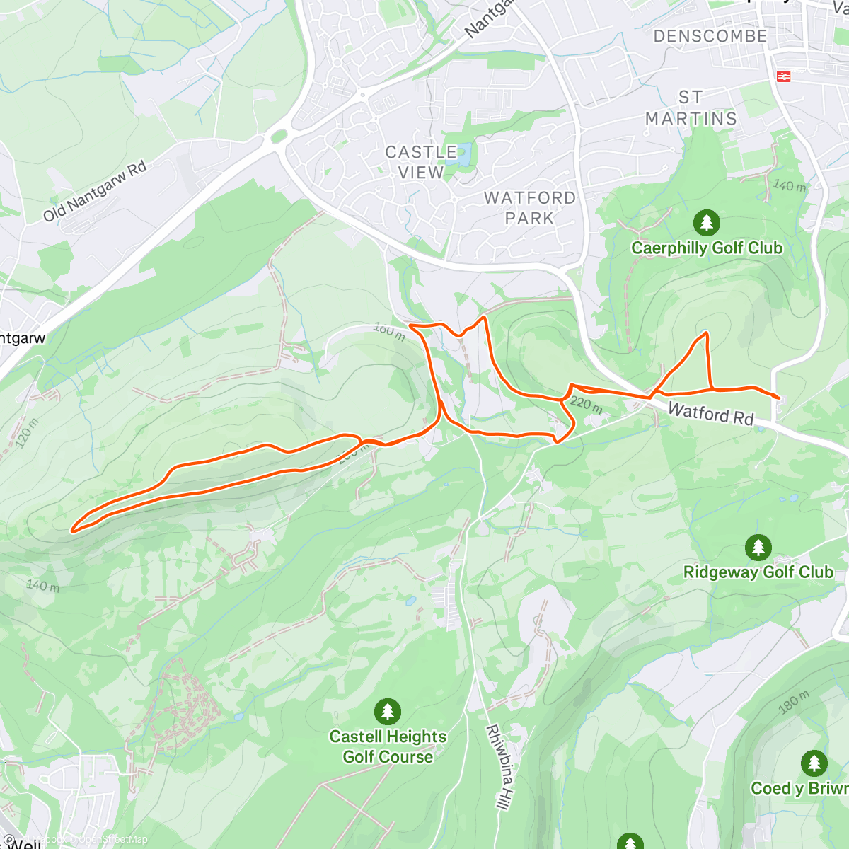 Map of the activity, Club run Mountain Snack Bar and Craig Yr  Allt loop