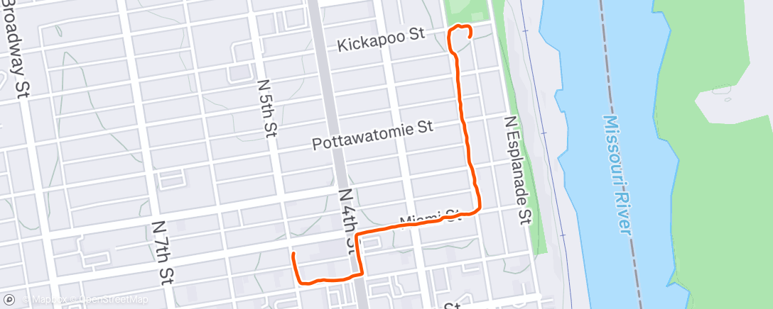 Map of the activity, Afternoon Run