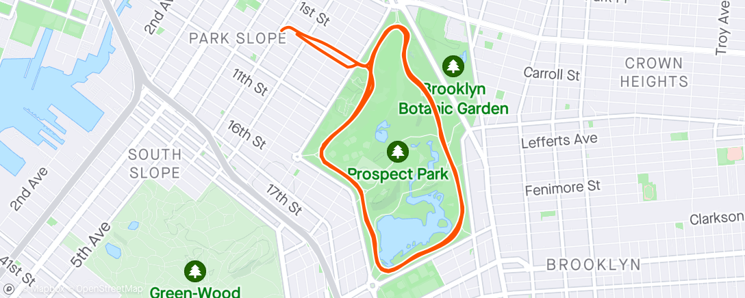 Map of the activity, Bike 5 x Park Drive