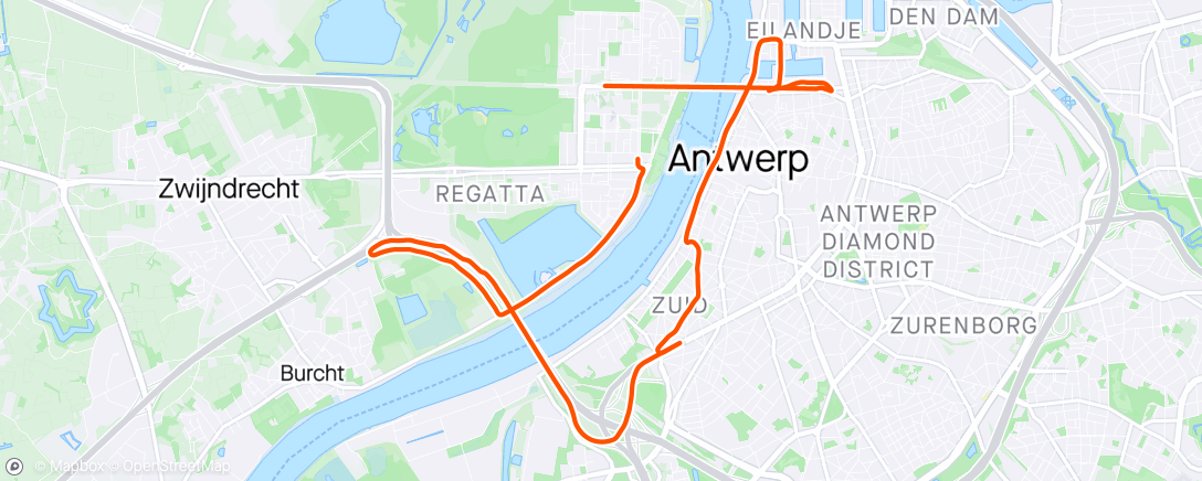 Mappa dell'attività Antwerp 10 miles