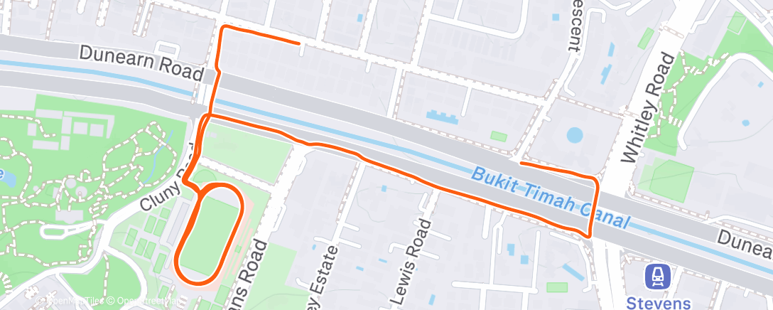 Map of the activity, Afternoon Run