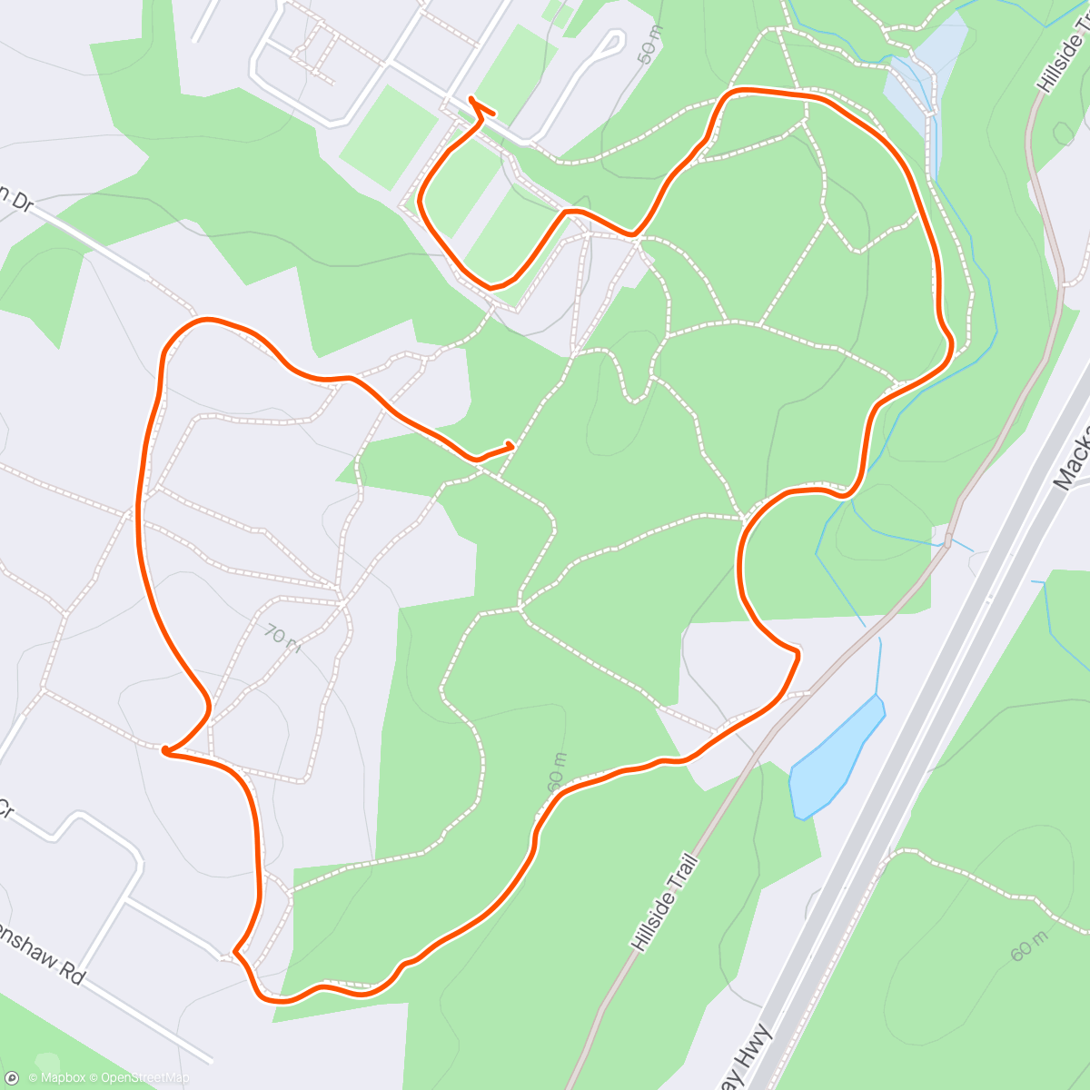 Map of the activity, SJTR intro to trail running group
