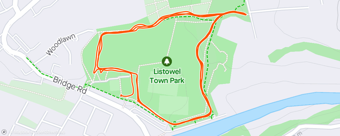Map of the activity, Listowel Parkrun