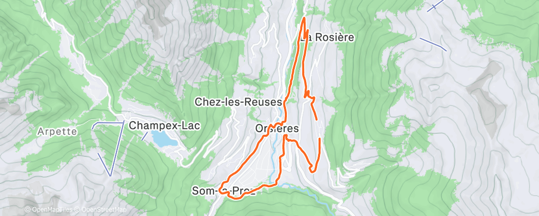 Map of the activity, Afternoon Run