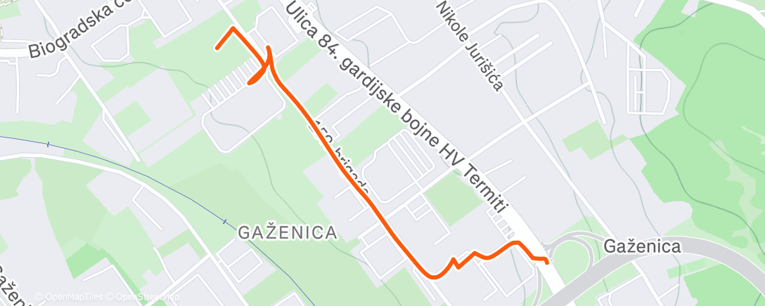 Map of the activity, Morning Run