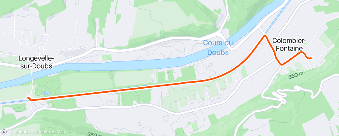 Map of the activity, Trajet de Saint-Maurice-Colombier à Colombier-Fontaine