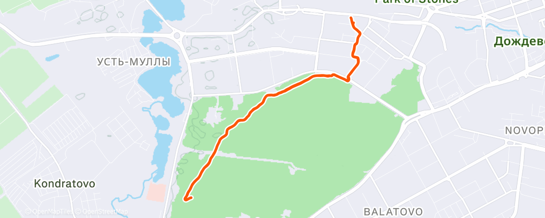 Map of the activity, Утренний забег