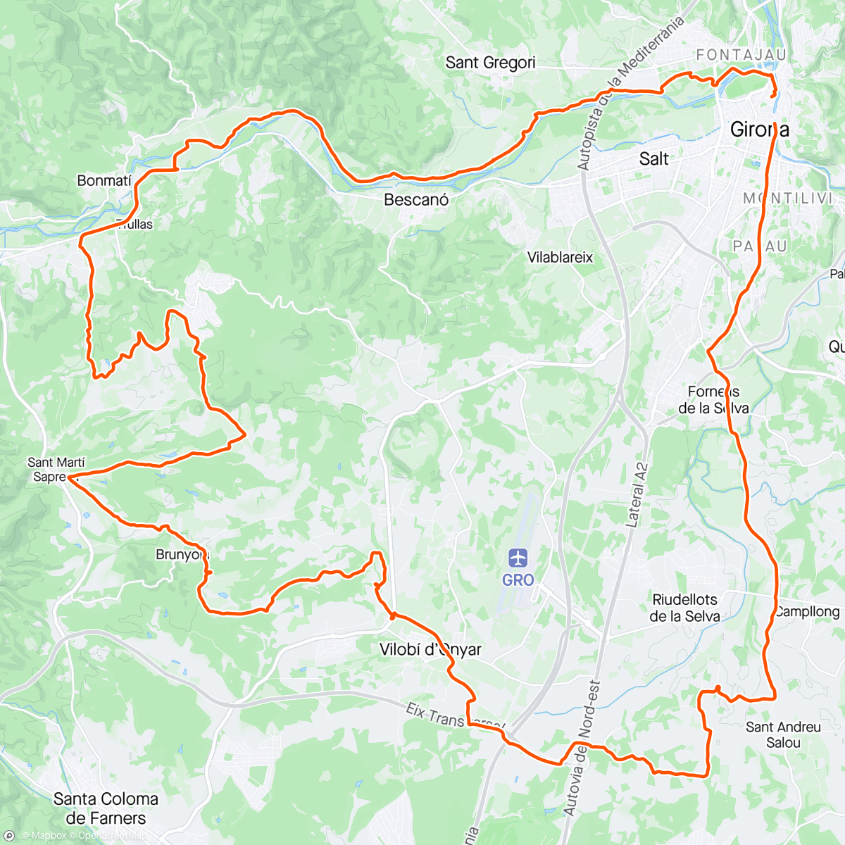 Map of the activity, Last 50km of Traka 360