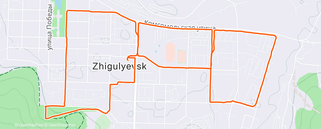 Map of the activity, Утренний забег