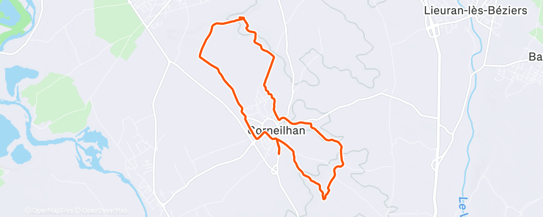 Map of the activity, Course à pied dans l'après-midi