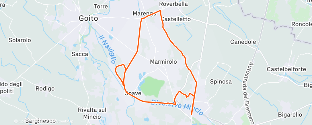 Map of the activity, Afternoon Ride