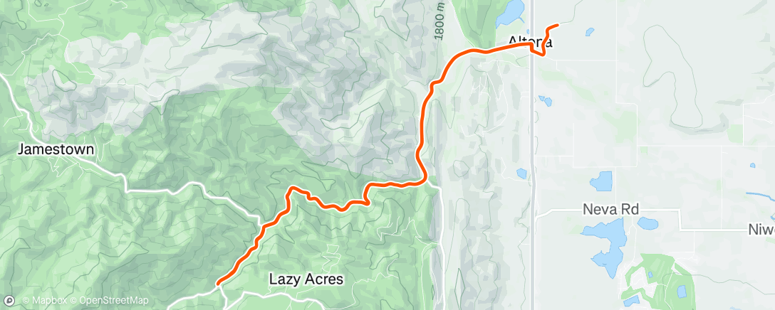Map of the activity, Night Ride