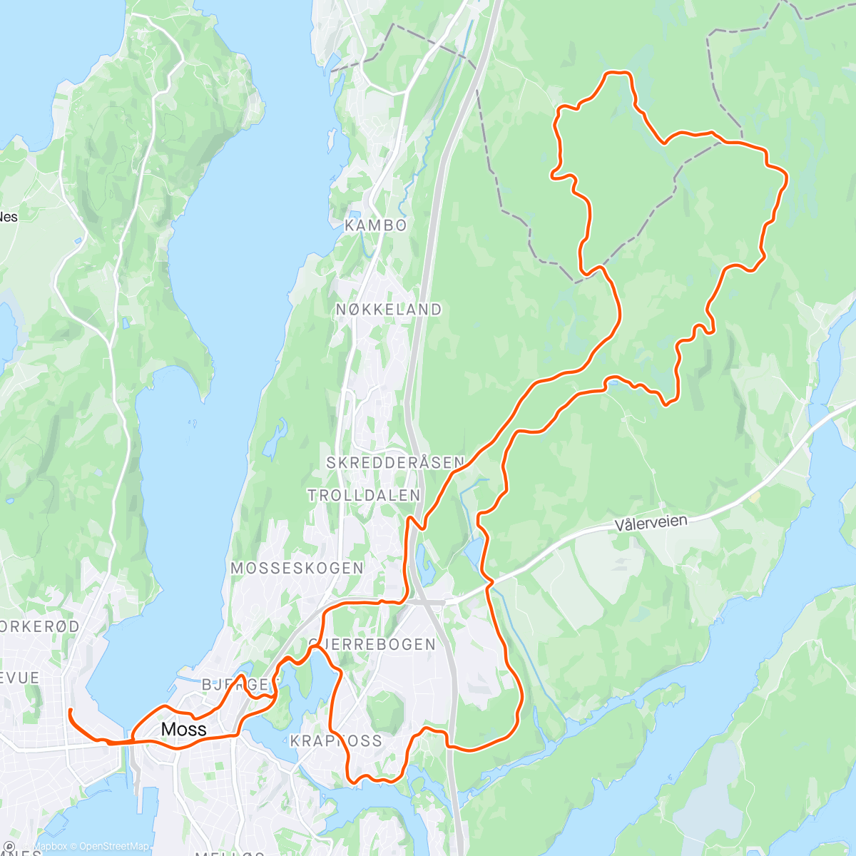 Karte der Aktivität „Camp Jeløy i Mossemarka - 2024 dag 1”