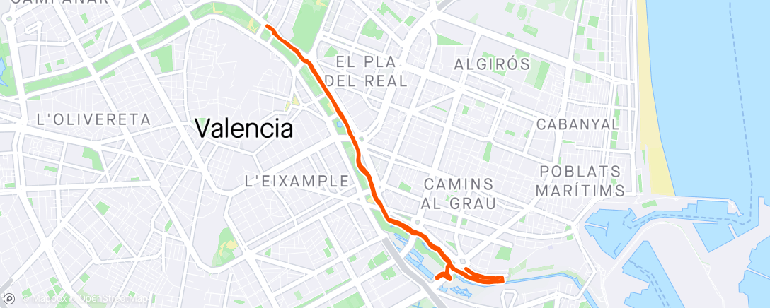 Map of the activity, 70.3 Valencia. 31st. Absolutely nails from start to finish 🤕😮‍💨