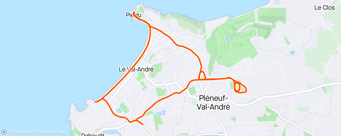 Map of the activity, 29# Course à pied le matin