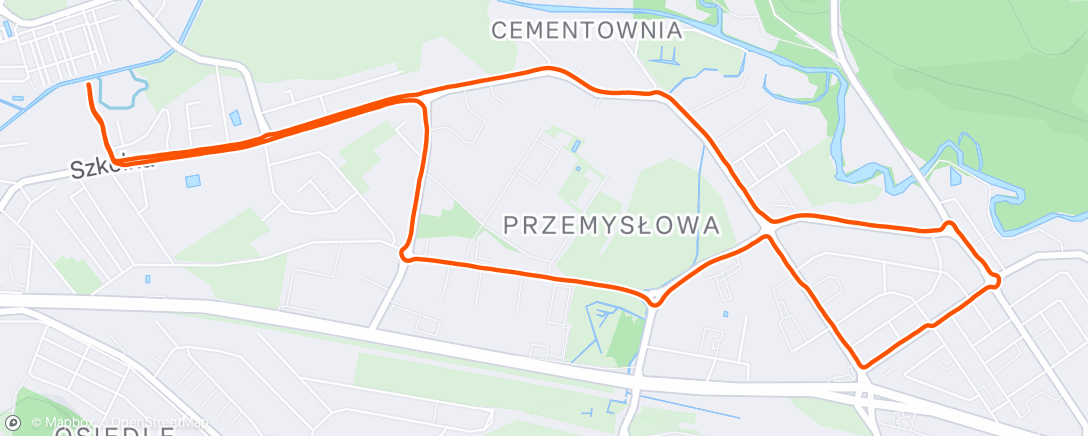 Map of the activity, Lunch Run