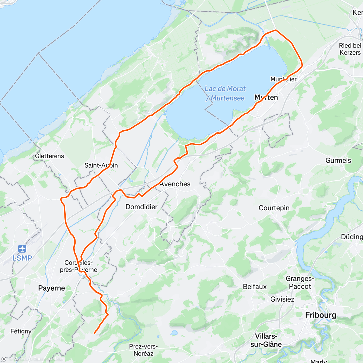 Map of the activity, Route / Morat