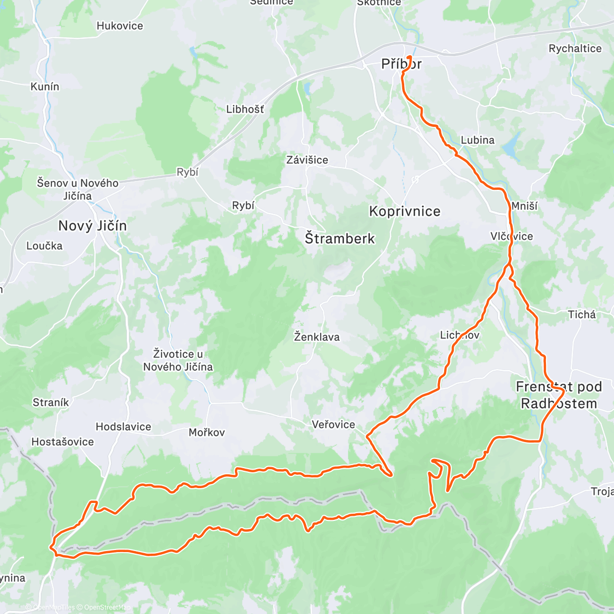 Карта физической активности (Verovice, Strategická, Javornicek, Fren)