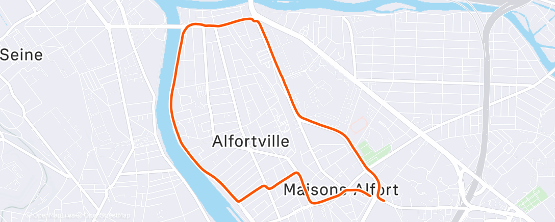 Map of the activity, Course à pied dans l'après-midi