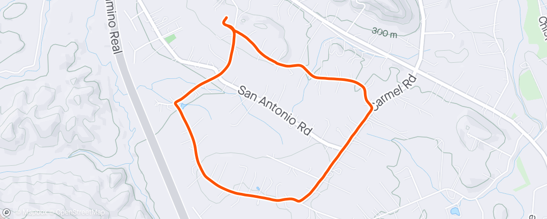 Map of the activity, Evening Walk w/ #20 vest.