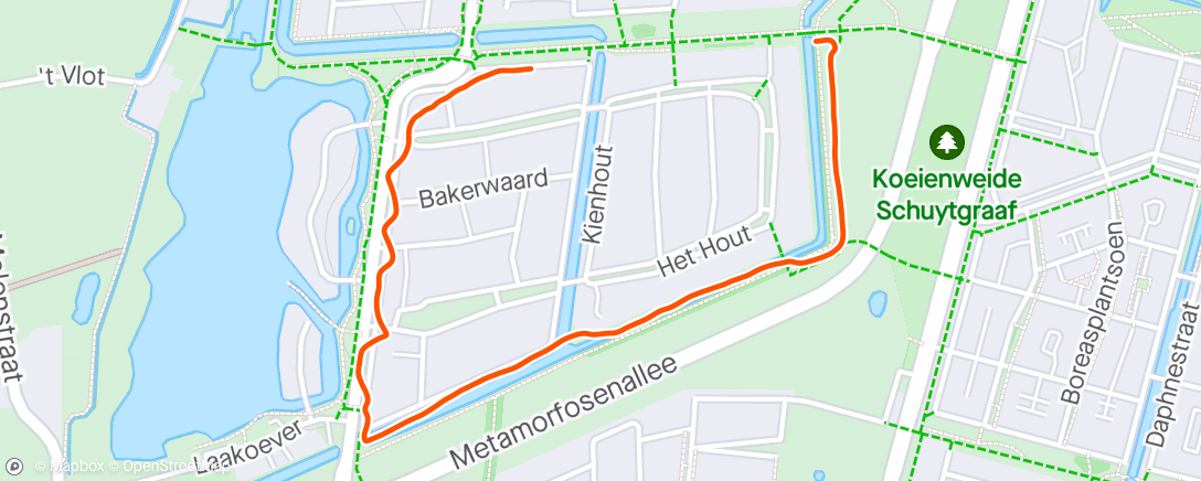 Map of the activity, Zondagochtend 2,1 km