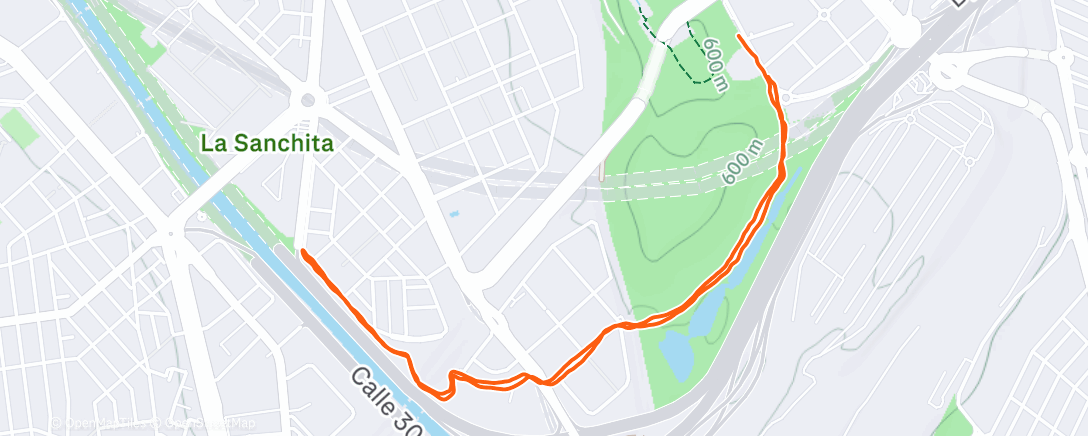 Map of the activity, Evening Run