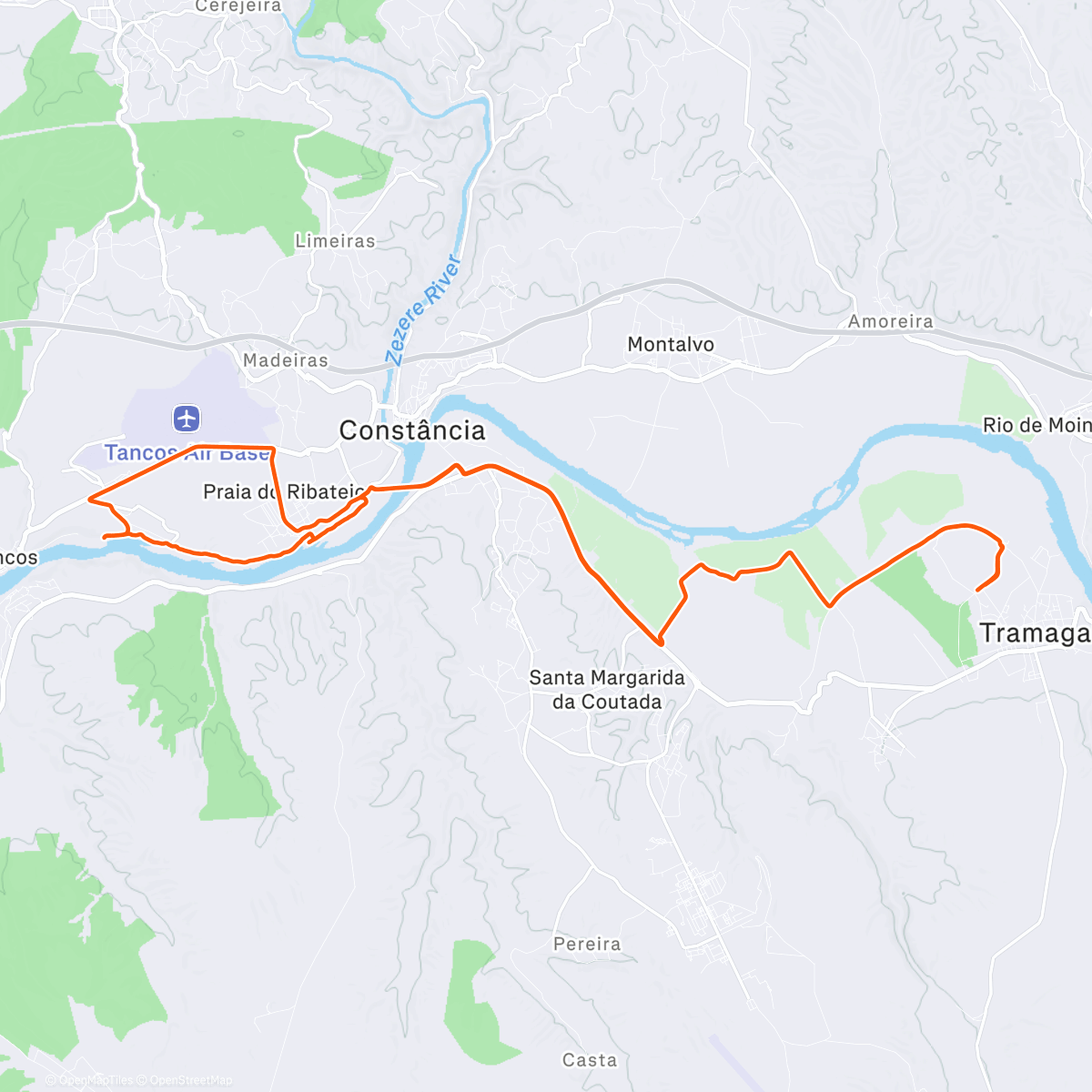 Map of the activity, Treino de BTT
