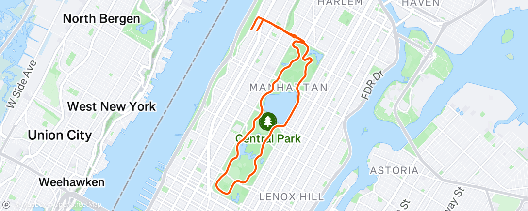 Map of the activity, Evening Ride