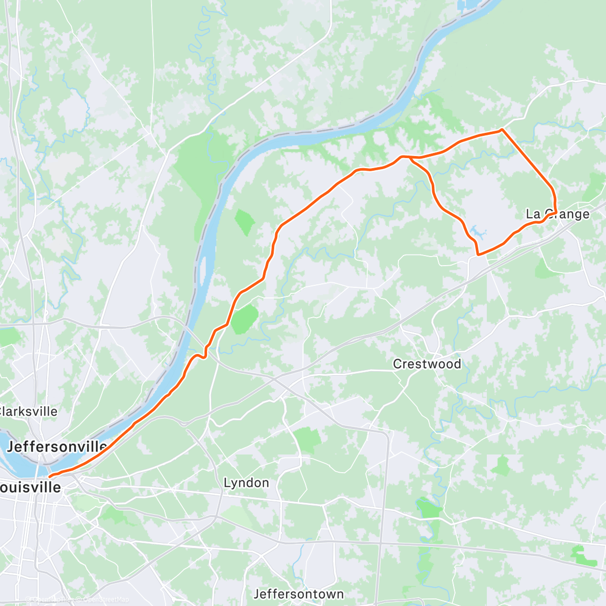 Карта физической активности (ROUVY - IRONMAN 70.3 Louisville)