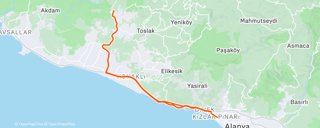 Map of the activity, Afternoon Ride