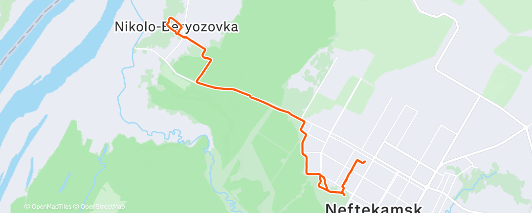 Map of the activity, Вечерний забег